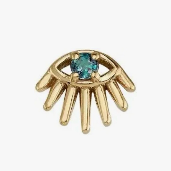 Tapati “threaded end” by BVLA Gold Sunburst End with Alexandrite Stone Earring